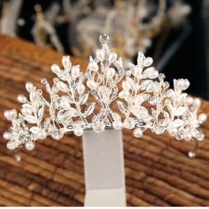 Handgemachte Perle Kristallkrone Braut Haarschmuck Hochzeit Diademe Kopfbedec Dm Ebay 