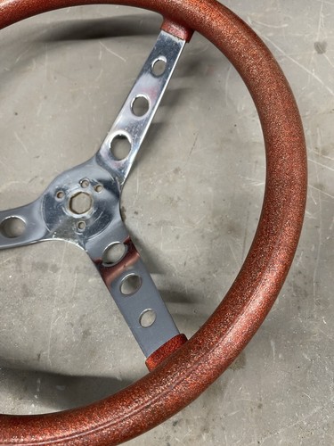 Vintage Superior 3 Spoke Steering Wheel Rat Hot Rod Ford Chevy Dodge Metal Flake - Picture 4 of 15