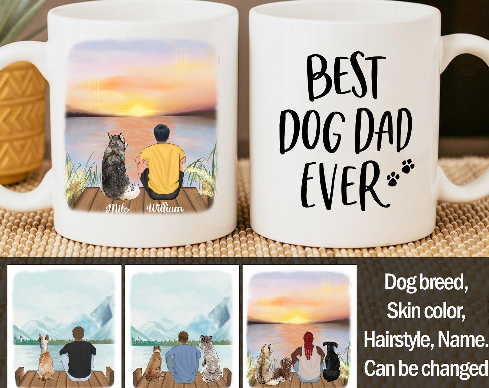 Personalized Best Dog Dad Ever Mug Dog Father's Mug Dog Lover Mug Dog Dad Mug