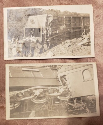 RARE Early Photographs of Train Wreck. 1915.
