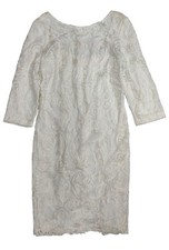 Debbie Shuchat Women's Lace Lined Ivory Embroidered Dress Size 10