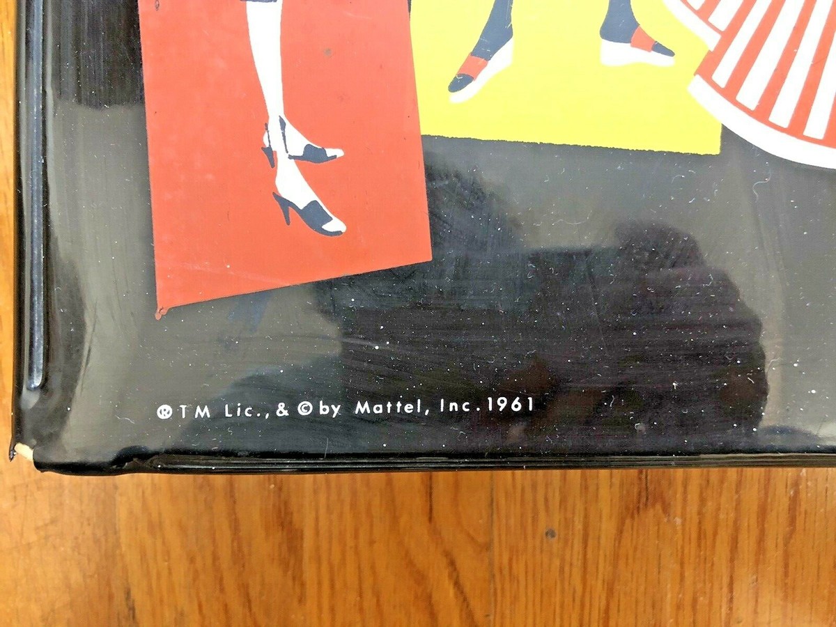 VINTAGE 1961 BARBIE MATTEL PONYTAIL BARBIE DOLL CASE BLACK