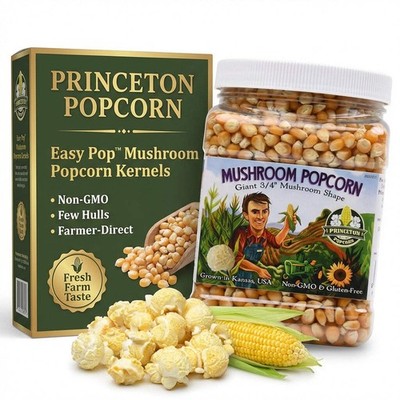 2lb Tub Yellow Mushroom Popcorn Kernels - Easy-Eating, Pops Large Popping Corn,