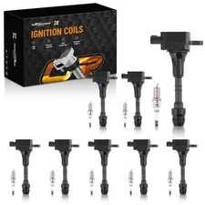 Ignition Coil Pack and Iridium Spark Plug Set of 8 For Infiniti QX5 Nissan UF510