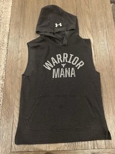 Under Armour Hoodie Sweatshirt Boys XL Black Sleeveless Project Rock Big Logo