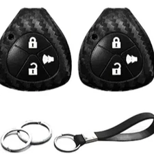 2pcs Compatible with 4Runner Corolla Matrix RAV4 Venza Yaris Carbon Fiber Black