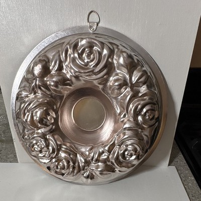 Eckco 5 Cup Aluminum Floral Ring Jello Mold w/ Hanging Loop 9.5 in