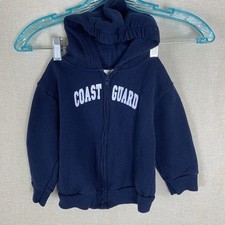 Coast Guard Toddler Hoodie Size 3T Navy Blue Warm Zip Up Fleece USA Made