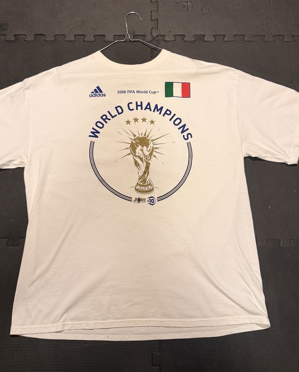 Vintage 2006 Adidas FIFA World Cup Italy World Champions T-Shirt - White