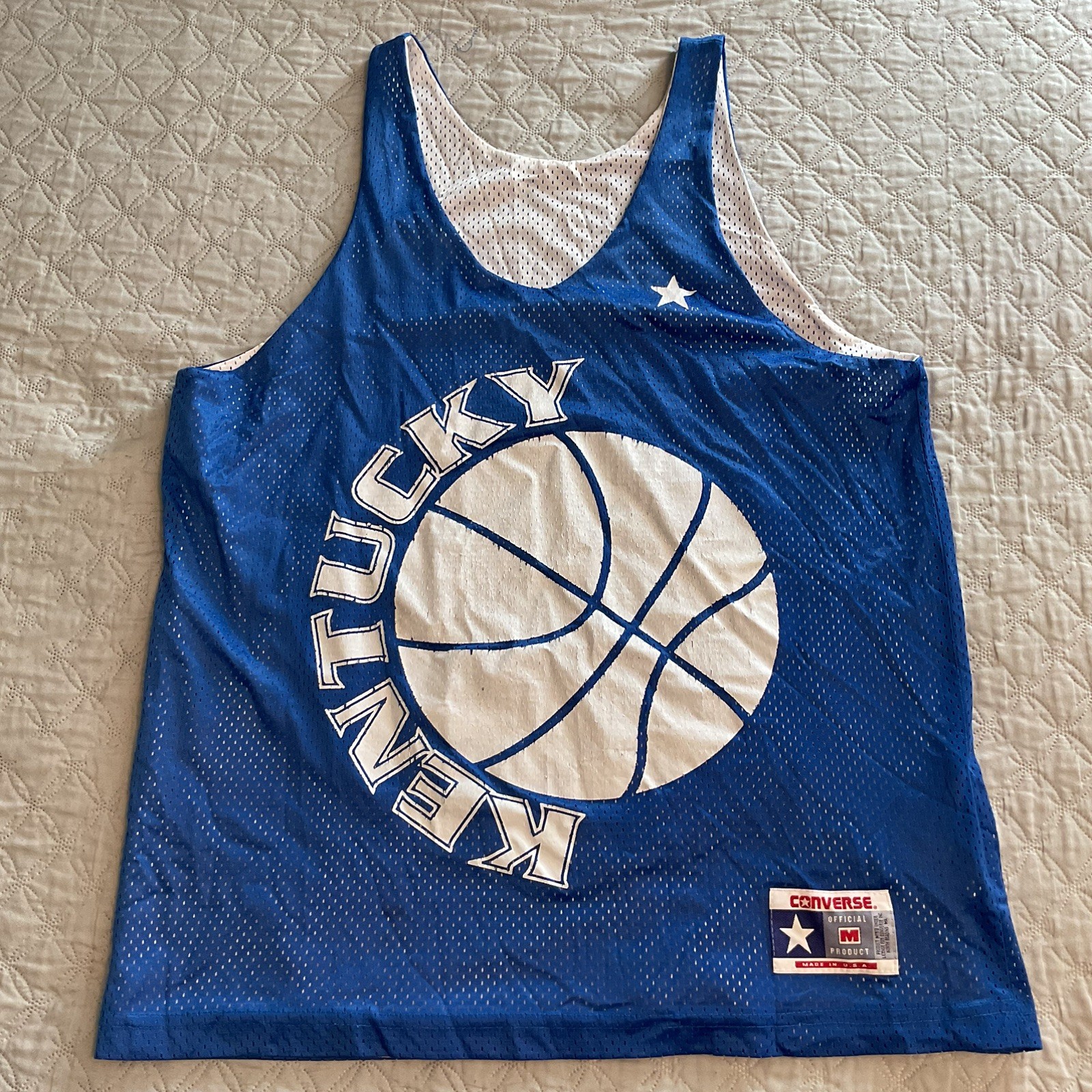 Converse Vintage Kentucky Wildcats Basketball Jersey Mens M 90s Made In USA