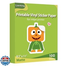 Lzerking Printable Vinyl Sticker Paper for Inkjet Printer 100 She