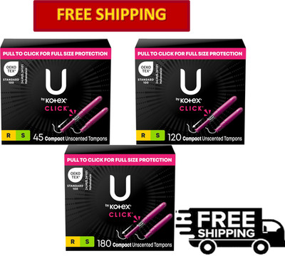 U by Kotex Tampons, Click Compact Multipack, Regular/Super Absorbency, Unscented