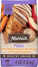 Merrick Healthy Grains Premium Dry Dog Food, Wholesome 4 Pound (Pack of 1) 10.66 per pound