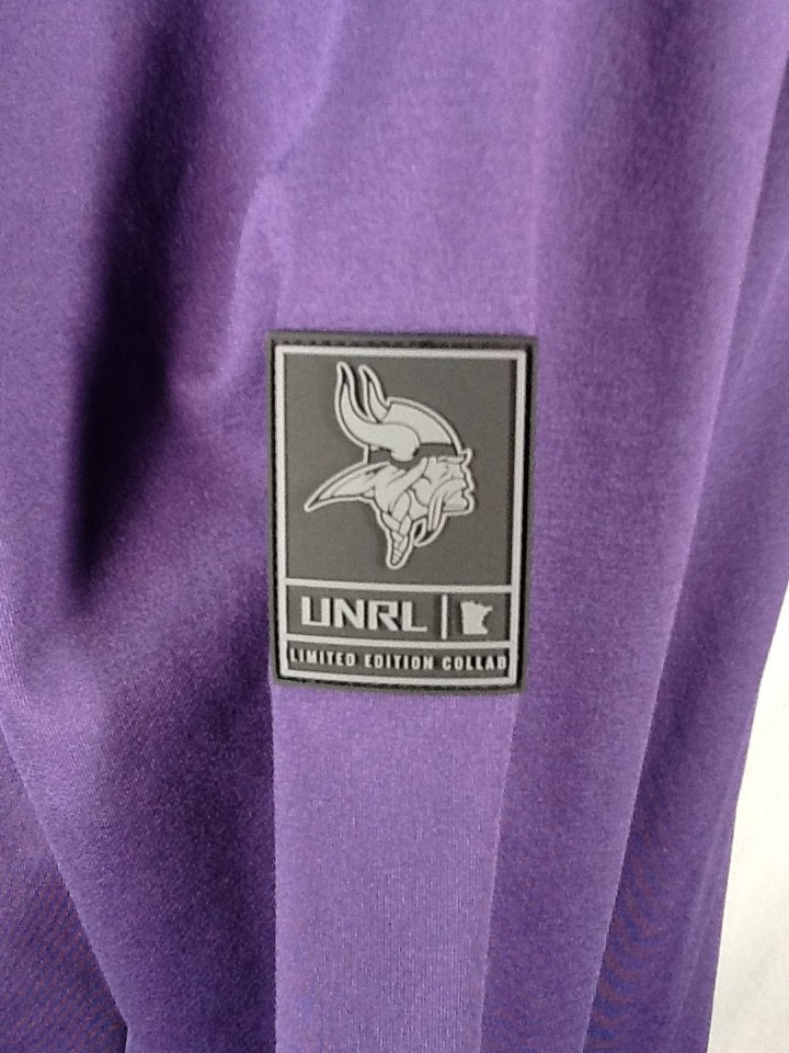 UNRL x Minnesota Vikings Purple '23 Crossover Pullover Hoodie No. 1 Men’s Medium image 4