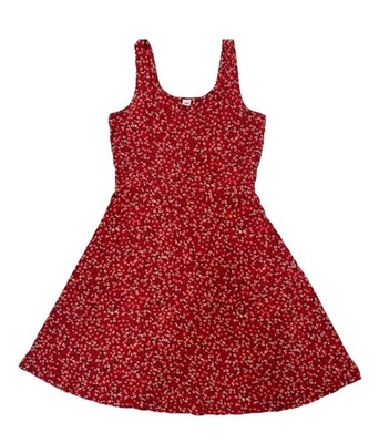 Old Navy Red Ditsy Print Mini Dress, Size S
