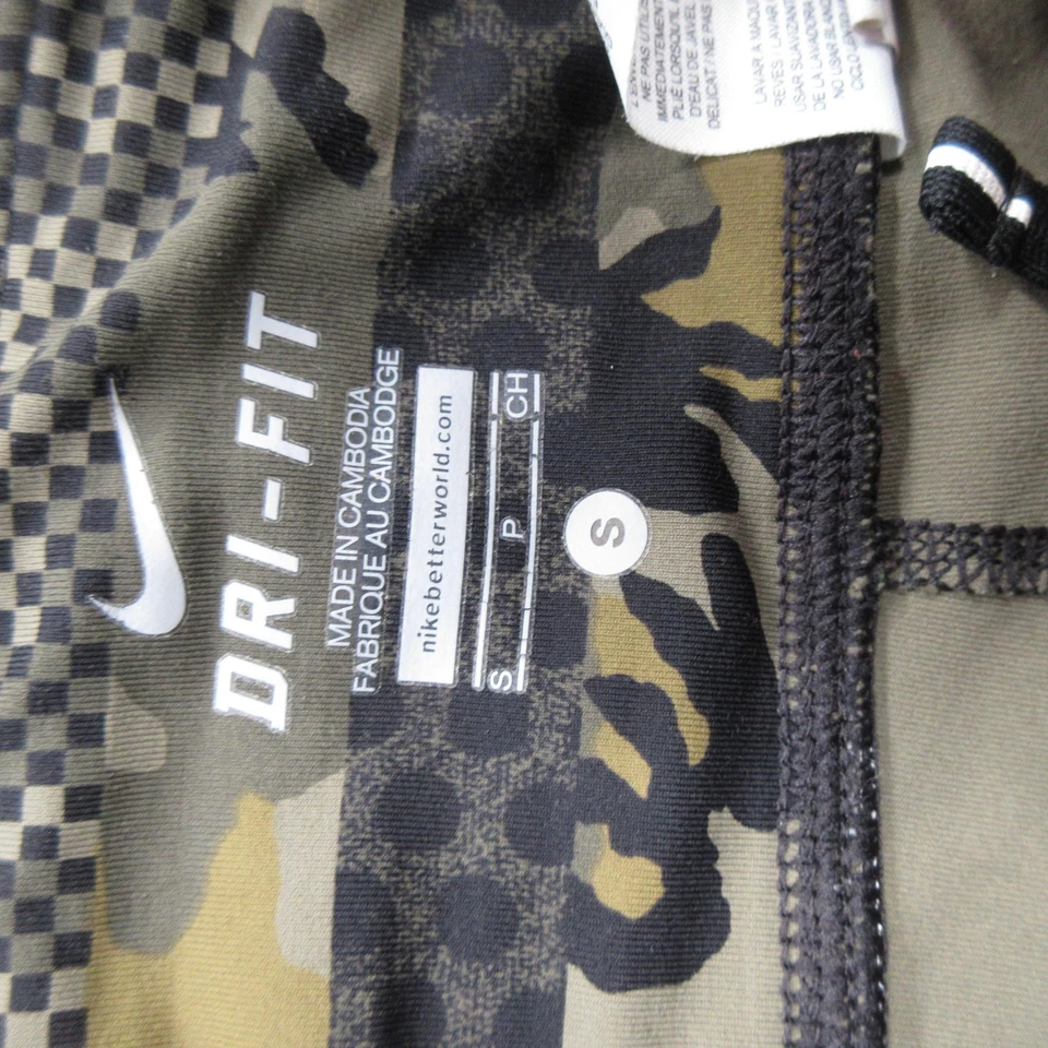 Nike Dri-FIT Leggings Mujer Pequeños Camuflaje Estampado Correr Pantalones Verde Negro Foto 4 de 4