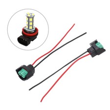 2pcs H8 Female Adapters Harness Sockets Heat Resistant 881 880 H11 Wire Pigtails