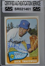 CAS Certified 1965 Topps Dick Tracewski #279 Sealed Auto a8r