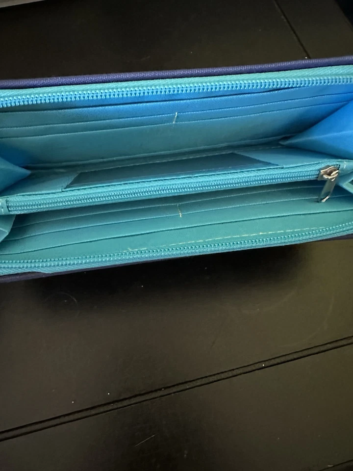 Cartera Travelon púrpura turquesa floral con cremallera floral nailon Foto 4 de 4