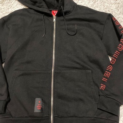 BTS World Tour Love Yourself Zip-Up Hoodie Size 1 (M) Black Official MD LYS