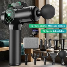 Professional 99 Speed Muscle Massage Gun - 10 Heads Percussion Back Neck Massage