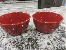 Project 62 Stoneware Soup/Cereal Bowls Rust - Red/Orange RARE Color 6 1/8" EUC