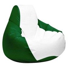 Ocean-Tamer 24" H x 33" W x 36" D White/Green Medium Teardrop Bean Bag Chair