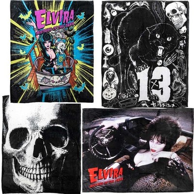 Kreepsville 666 Throw Blanket Velvety Soft Plush Goth ELVIRA Skull Spiderweb Cat