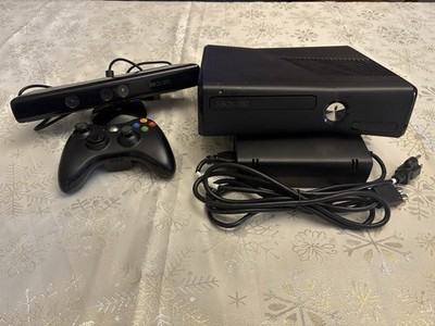Xbox 360 Slim S 4GB AS-IS w/ Working OEM Controller + Kinect Bar + Power Supply