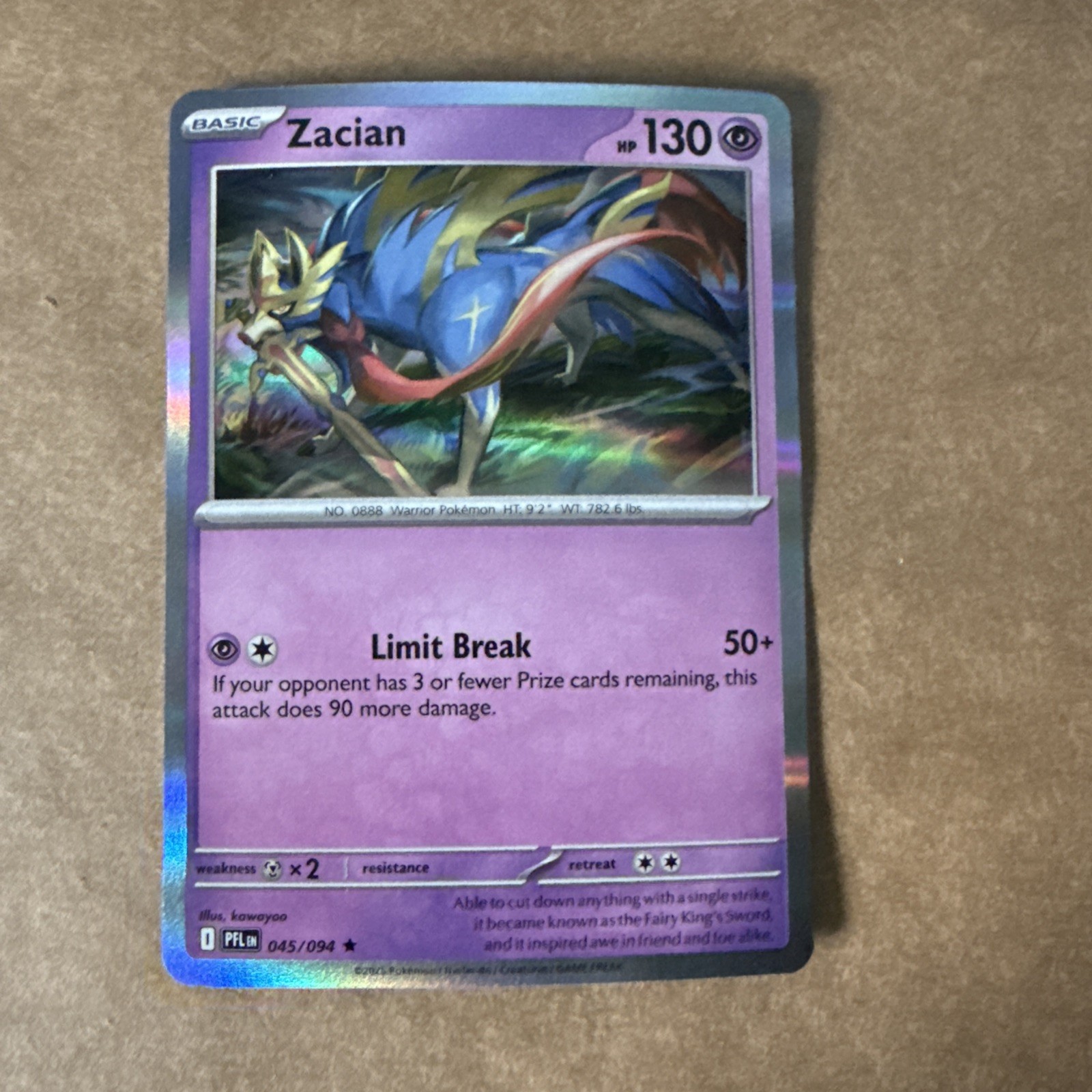 Pokemon Phantasmal Flames Zacian 045/094 Holo