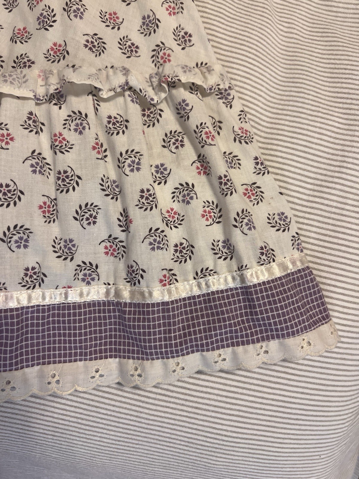 Rare Gunne Sax Prairie Corset Style Sleeveless Sundress In Purple Floral Size 7