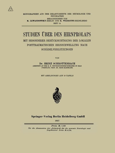 Heinz Schrottenbach | Studien üBer Den Hirnprolaps | Taschenbuch | Deutsch | Iv-image
