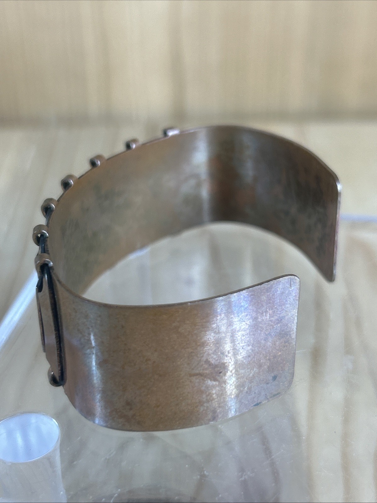 Solid Copper Cuff Bracelet Vintage Keyhole Design… - image 4