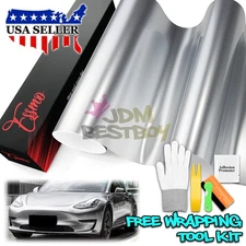 ESSMO PET Super Gloss Metallic GT Silver Car Vehicle Vinyl Wrap Decal Like Paint