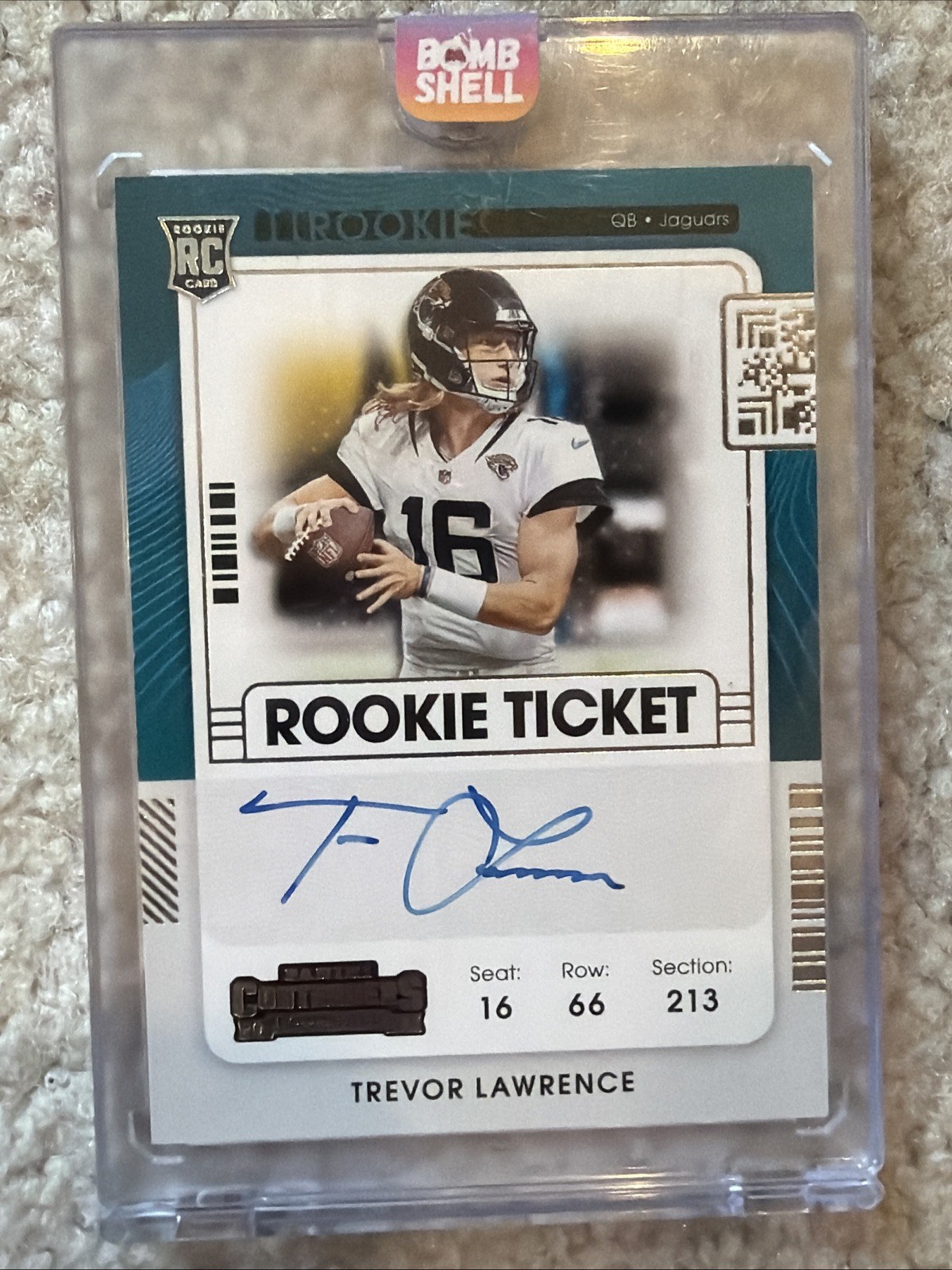 Trevor Lawrence 2021 Panini Contenders Variation Rookie Ticket Auto #101 Jaguars