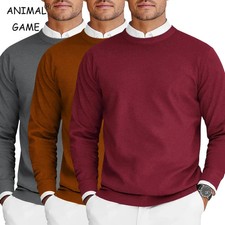 New Mens Crew Ne Pullover Sweaters Long Sleeve Lightweight Knit Sweaters Outdo