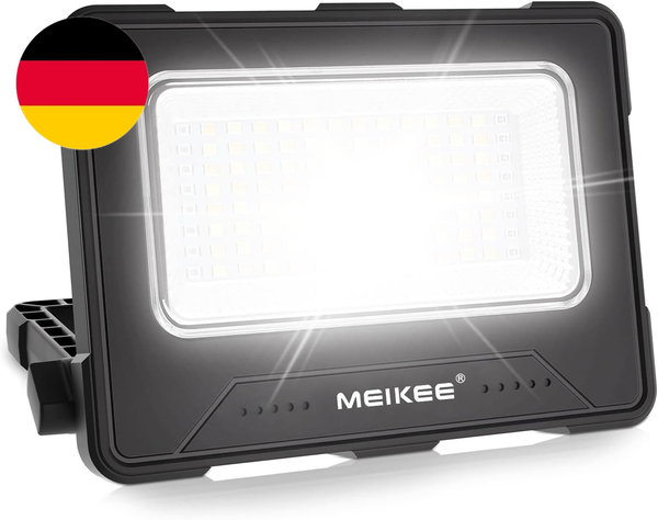 Meikee 80W Led Baustrahler 12000MAH Led Arbeitsleuchte Akku Strahler 4 Lichtmodi-image