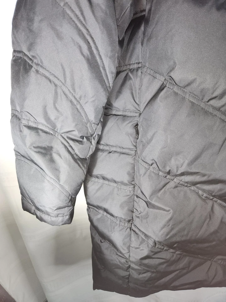 Cabelas Womens Goose Down Long Coat With Removable Hood Black Sz XL - Image 4 of 4