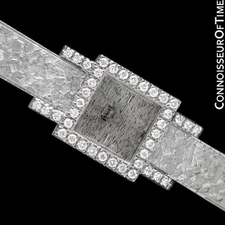 1960's PIAGET Ladies Vintage Backwind 18K White Gold & Diamond Watch - Minty