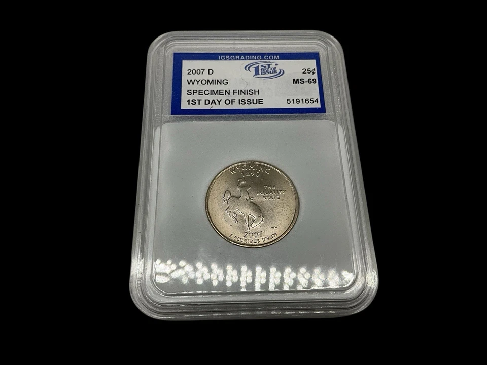 Wyoming 2007 D State Quarter IGS Graded, 1st Day Issue MS-69 Specimen Finish - Image 2 of 4