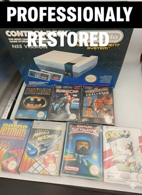 Nintendo NES Konsole Boxed Action BUNDLE 7 Boxed Spiele mit Anleitungen & Protektoren