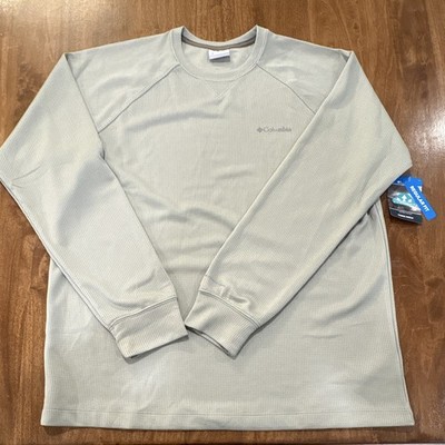 NWT Colombia Omni Wick Men s Waffle Knit Crewneck Regular Fit Tan Size Large