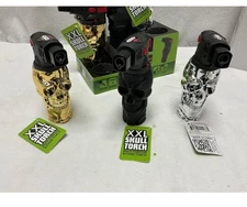 4.3" Jet Torch Gun Lighter Refillable Lockable Adj. Skull  Gold/Silver/Black