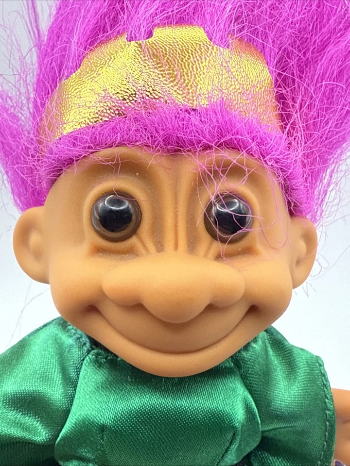 Vestido vintage de princesa reina muñeca troll de Ginebra Russ Troll Kidz con corona Foto 2 de 4