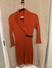 orange calvin klein sweater dress
