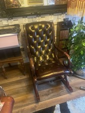 Chesterfield Leather Oxblood Rocking Chair Pick Up Only