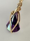Natural Amethyst Pendant  Gold Tone Vintage Beautiful  — photo 5