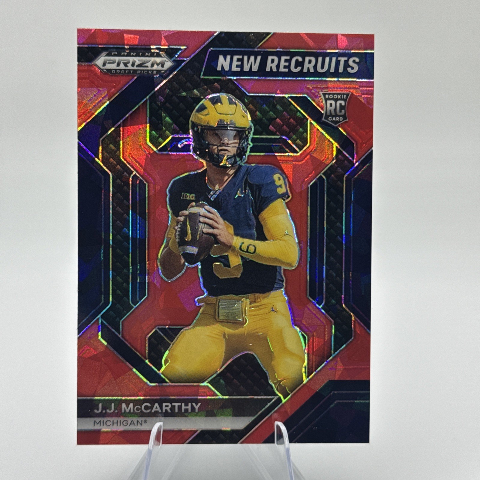 2024 Panini Prizm Draft Picks J.J. McCarthy New Recruits  R/C Red Ice Prizm