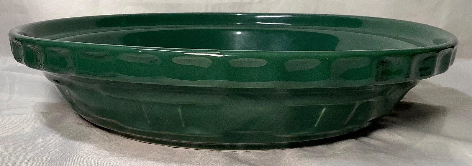 Longaberger Pottery Woven Traditions Ivy Green Grandma Bonnie's Pie Dish 10"