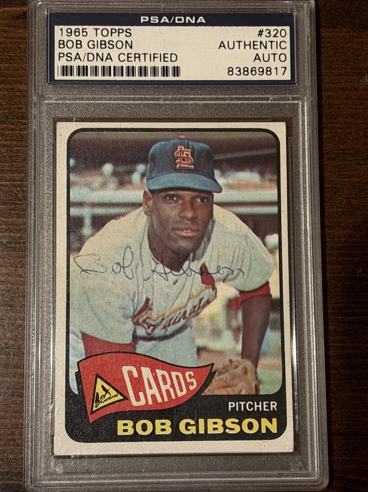 1965 Topps #320 Bob Gibson Signed Auto PSA/DNA Authenticated